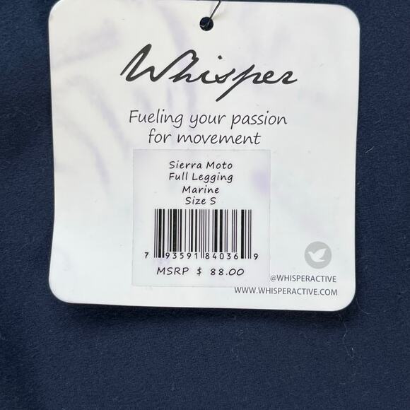 Whisper Leggings Women's Sierra Moto Full Length Color Marine Size S. NEW - Picture 5 of 7
